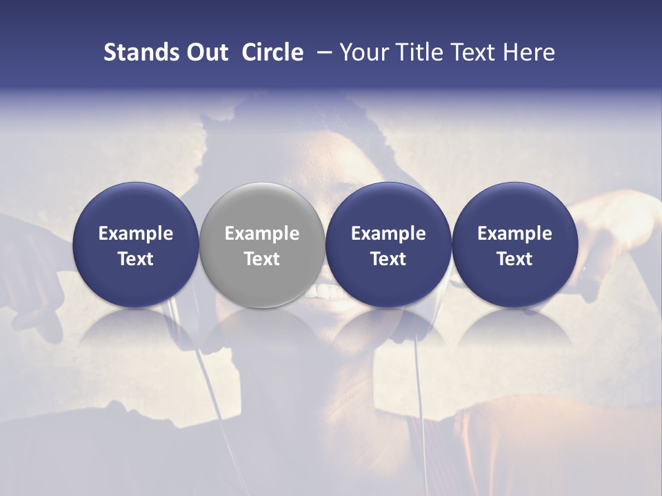 A Woman Wearing Headphones And Listening To Music PowerPoint Template