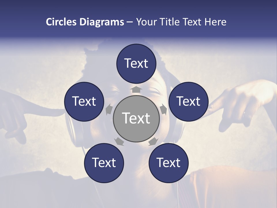 A Woman Wearing Headphones And Listening To Music PowerPoint Template