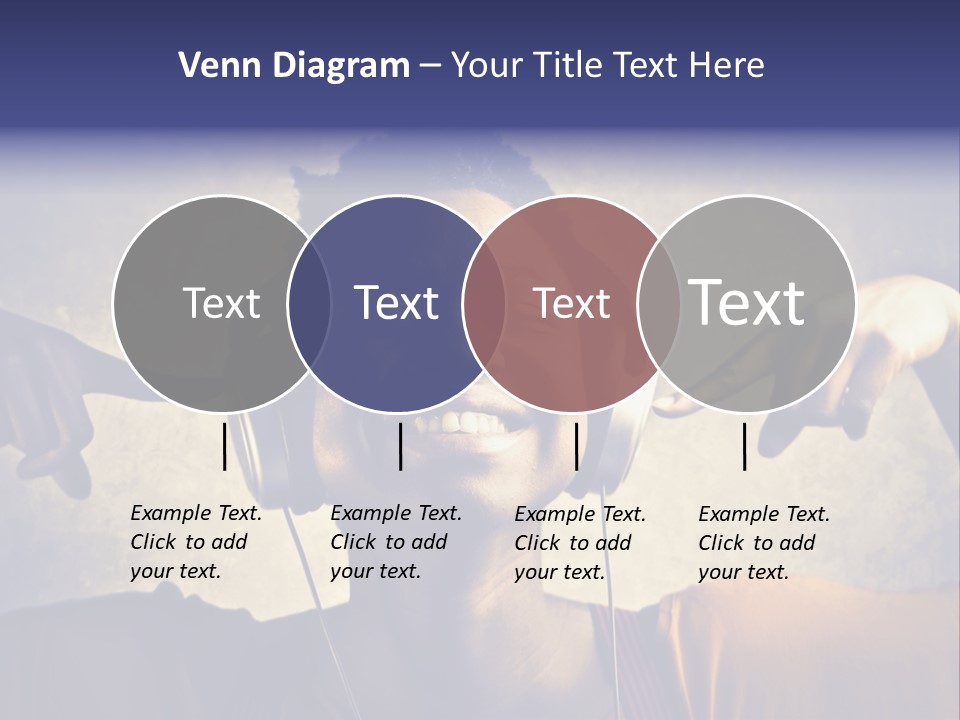 A Woman Wearing Headphones And Listening To Music PowerPoint Template