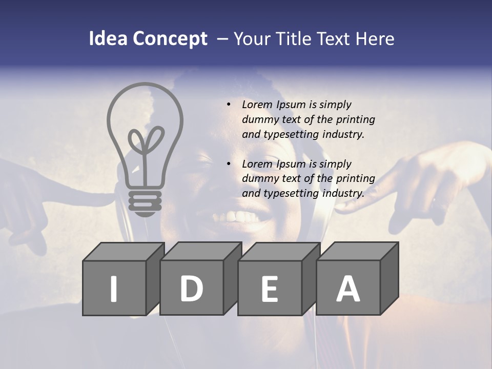 A Woman Wearing Headphones And Listening To Music PowerPoint Template