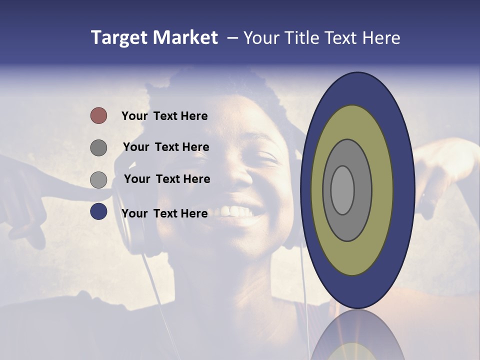 A Woman Wearing Headphones And Listening To Music PowerPoint Template