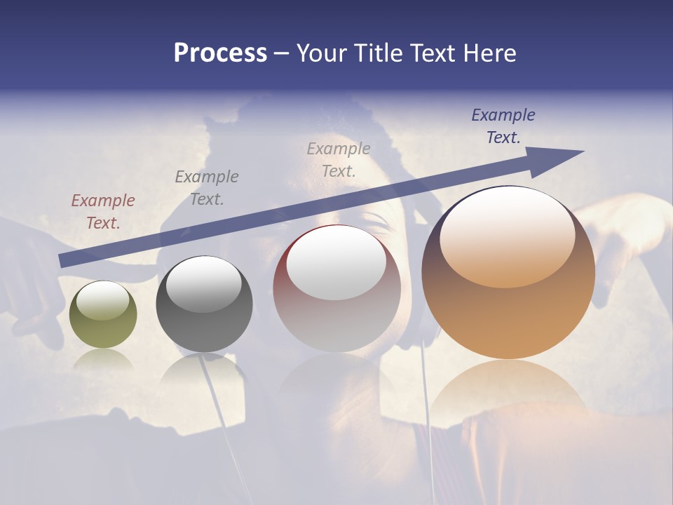 A Woman Wearing Headphones And Listening To Music PowerPoint Template