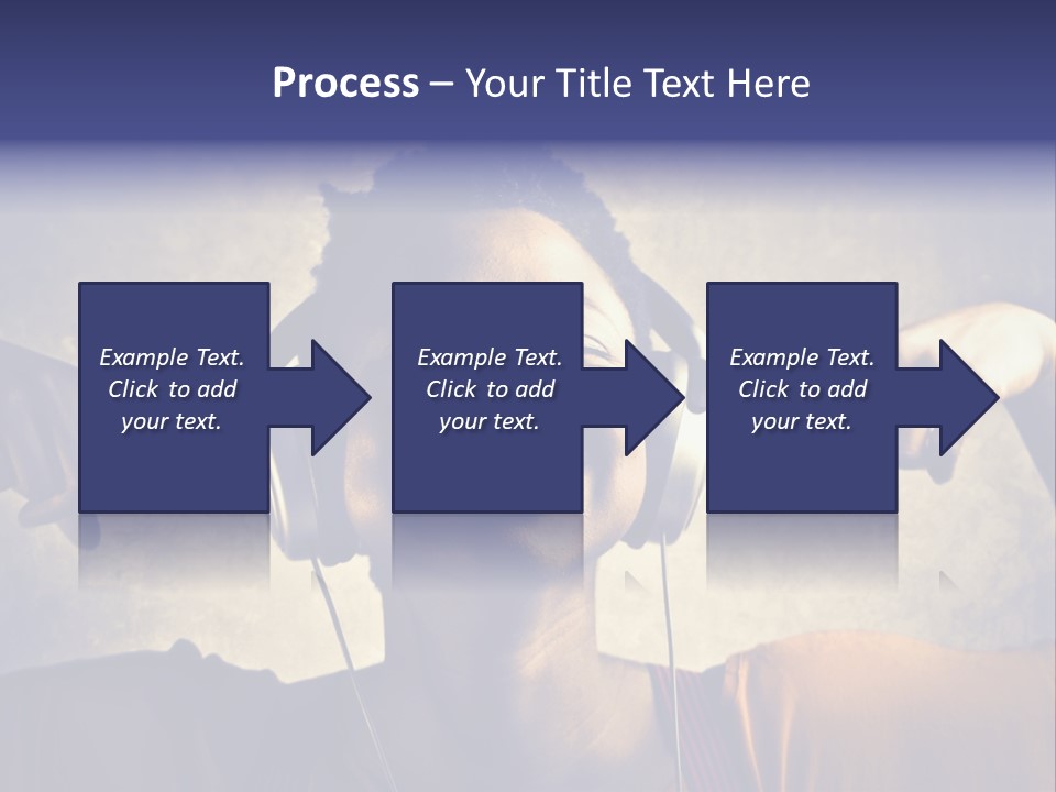 A Woman Wearing Headphones And Listening To Music PowerPoint Template