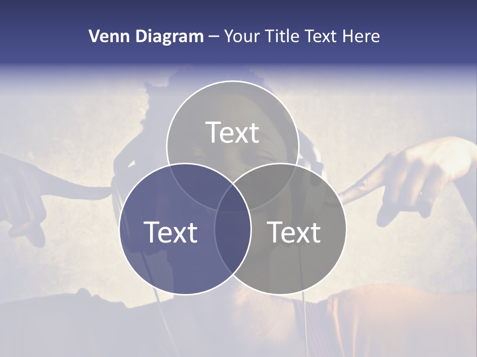 A Woman Wearing Headphones And Listening To Music PowerPoint Template