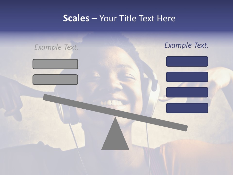 A Woman Wearing Headphones And Listening To Music PowerPoint Template