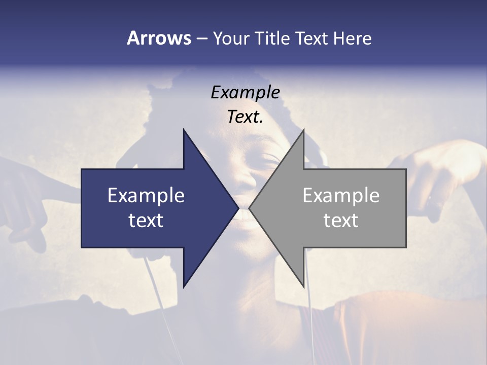 A Woman Wearing Headphones And Listening To Music PowerPoint Template