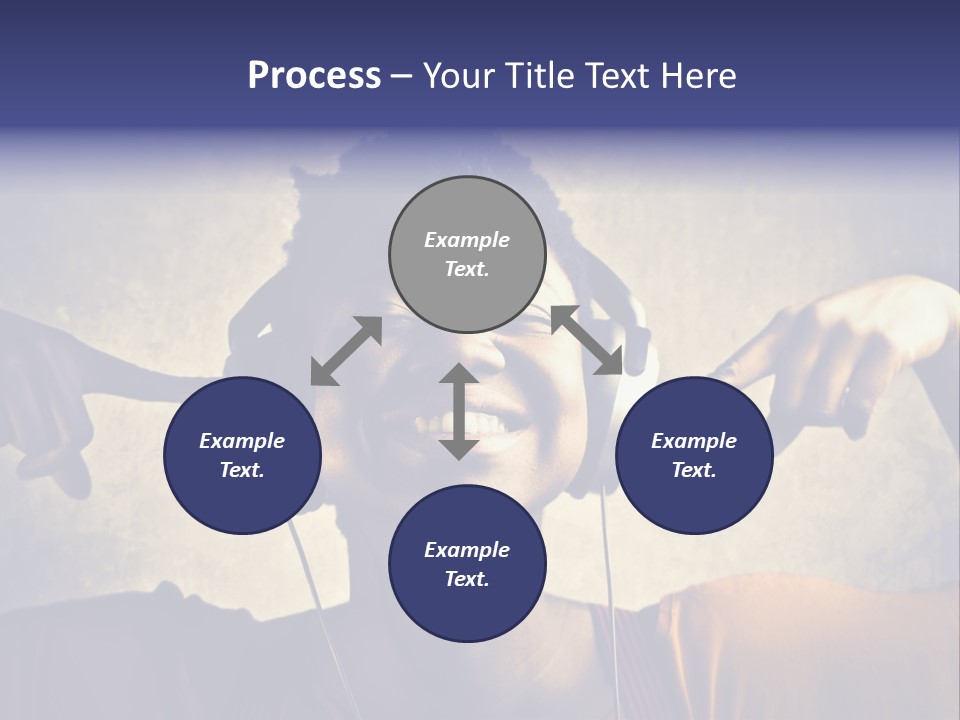 A Woman Wearing Headphones And Listening To Music PowerPoint Template