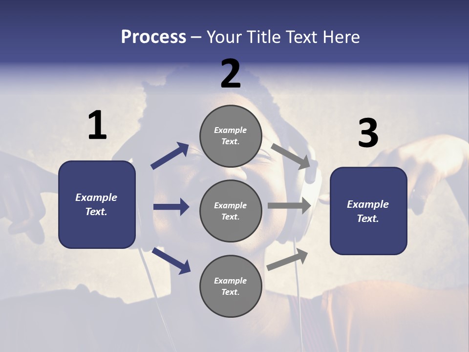 A Woman Wearing Headphones And Listening To Music PowerPoint Template