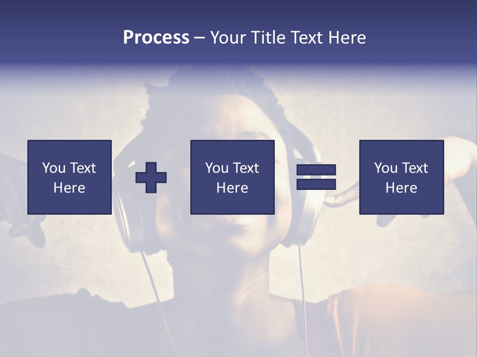 A Woman Wearing Headphones And Listening To Music PowerPoint Template