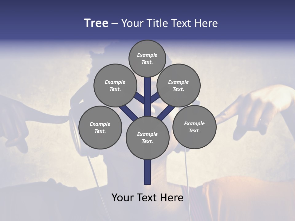 A Woman Wearing Headphones And Listening To Music PowerPoint Template