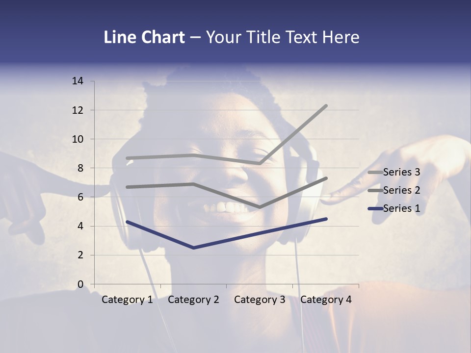 A Woman Wearing Headphones And Listening To Music PowerPoint Template