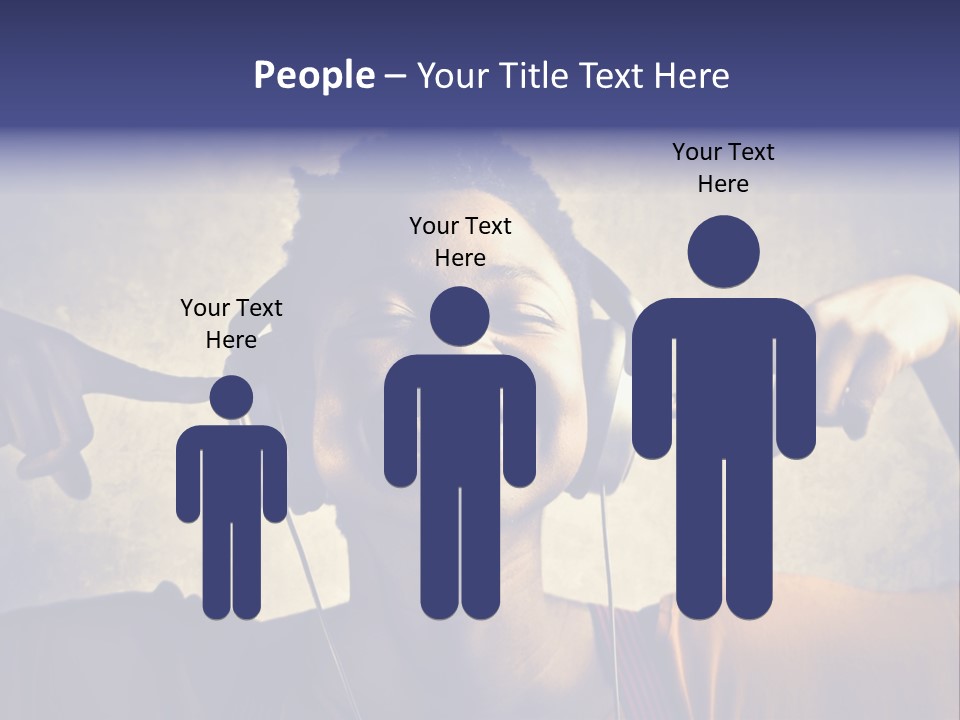 A Woman Wearing Headphones And Listening To Music PowerPoint Template