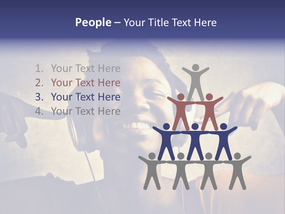 A Woman Wearing Headphones And Listening To Music PowerPoint Template