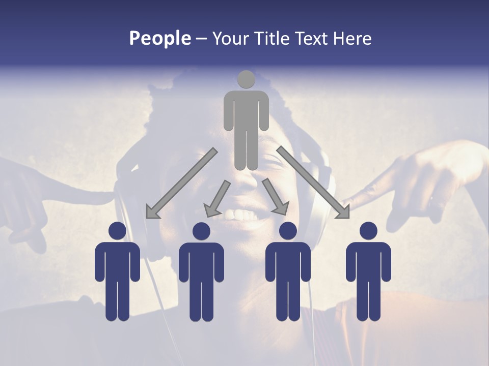 A Woman Wearing Headphones And Listening To Music PowerPoint Template