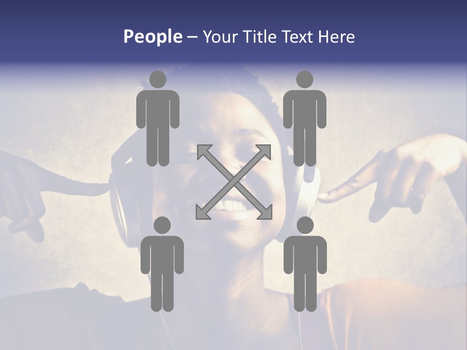 A Woman Wearing Headphones And Listening To Music PowerPoint Template