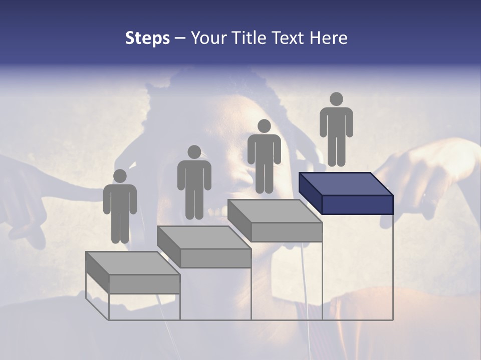 A Woman Wearing Headphones And Listening To Music PowerPoint Template