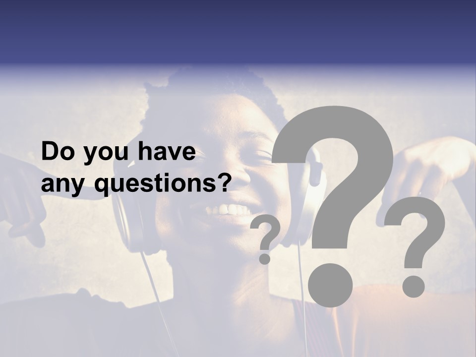 A Woman Wearing Headphones And Listening To Music PowerPoint Template