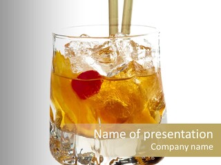 Sophisticated Drink Isolated PowerPoint Template