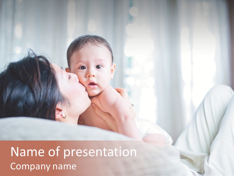 Laying Mixed Baby PowerPoint Template