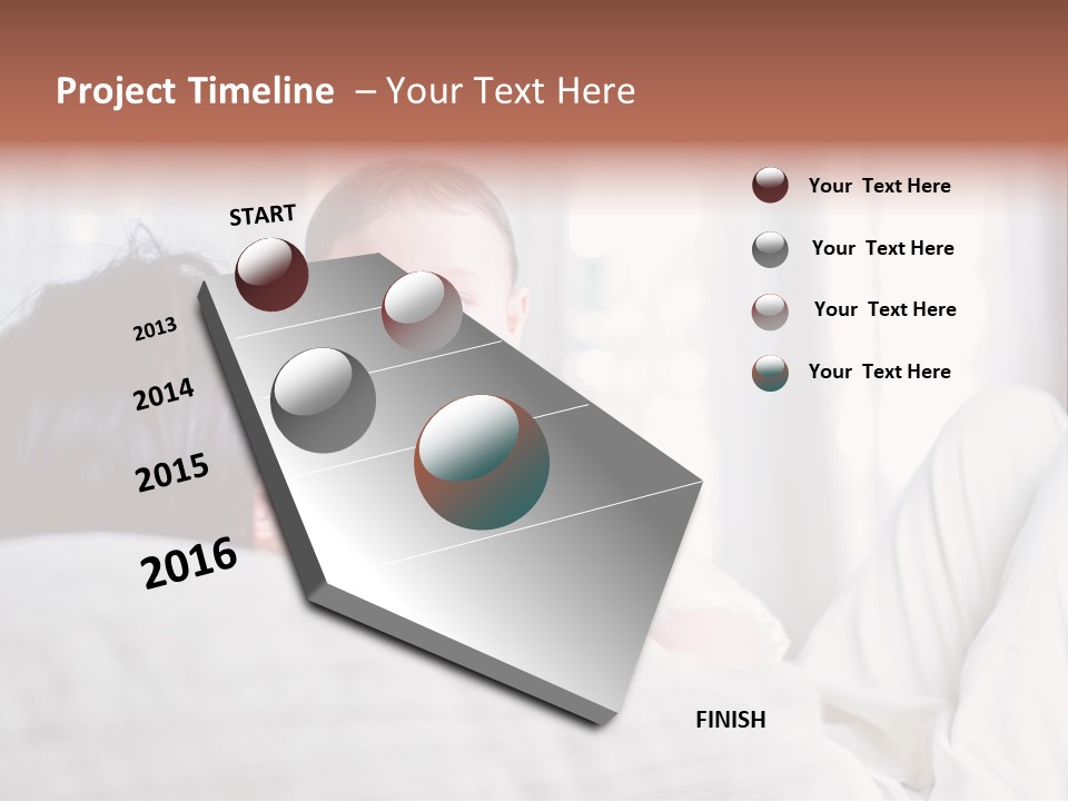 Laying Mixed Baby PowerPoint Template