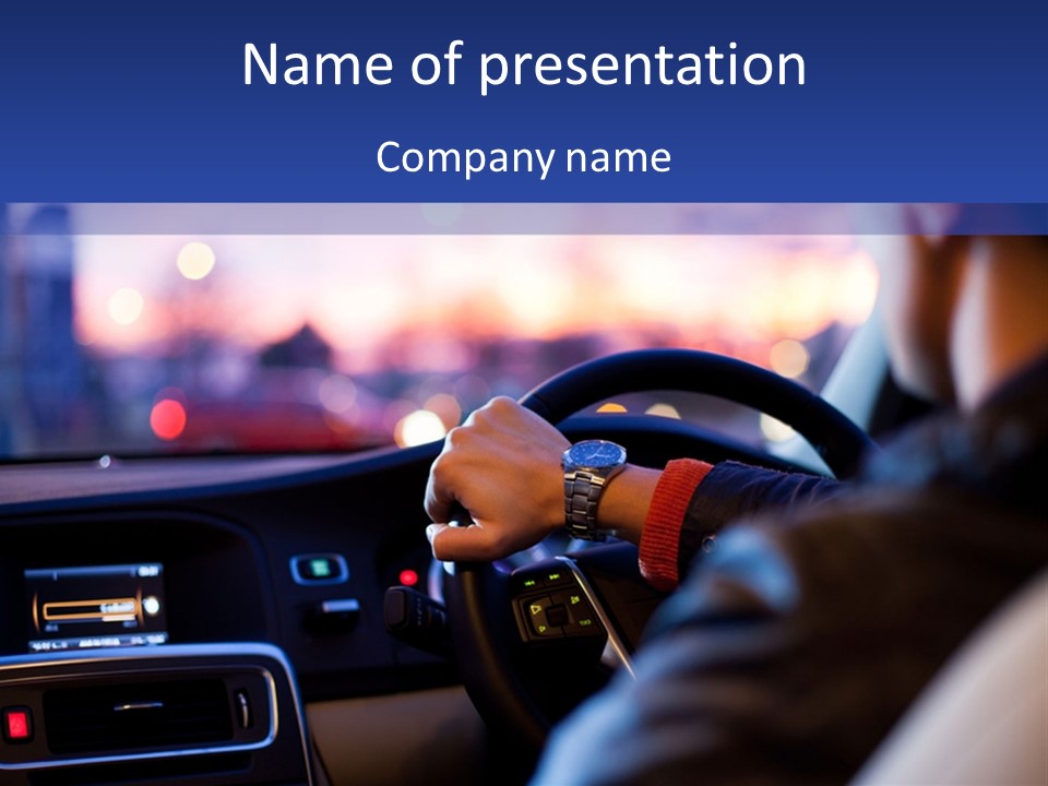 Male Dark Driver PowerPoint Template