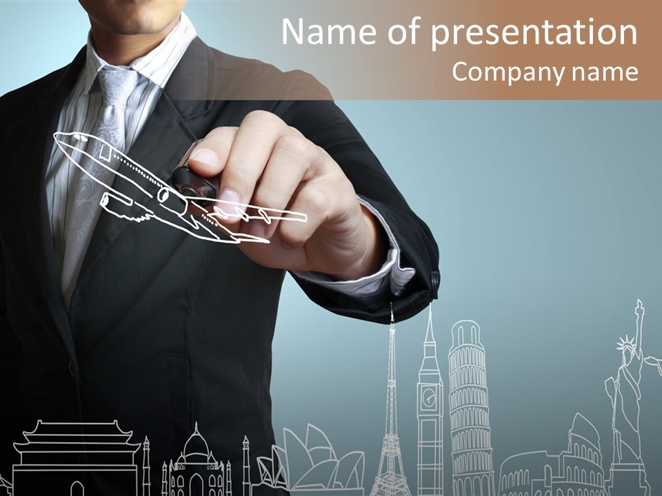 Earth Global Businessman PowerPoint Template