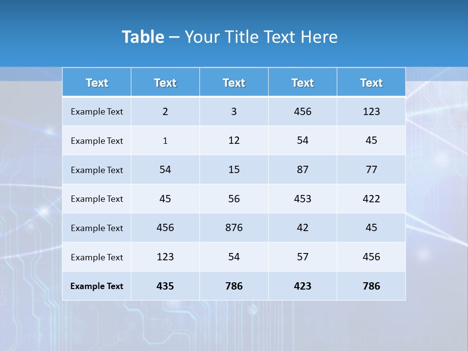 Table Generic Climate PowerPoint Template