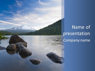 Blue Sunrise Landscape PowerPoint Template