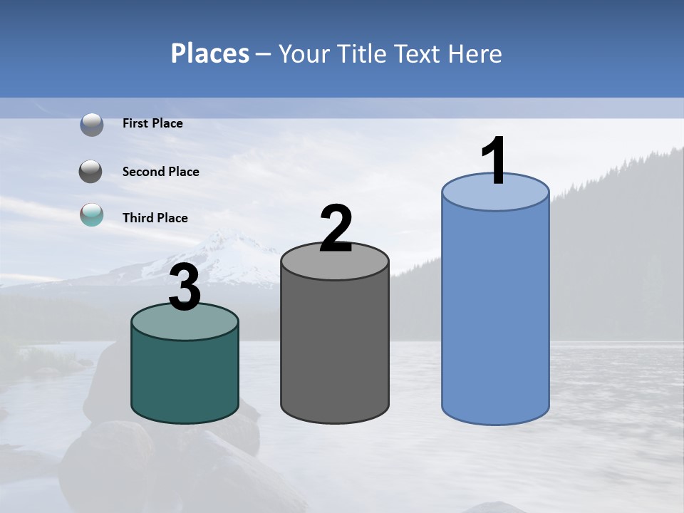 Blue Sunrise Landscape PowerPoint Template