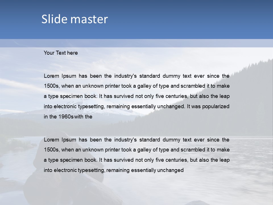 Blue Sunrise Landscape PowerPoint Template