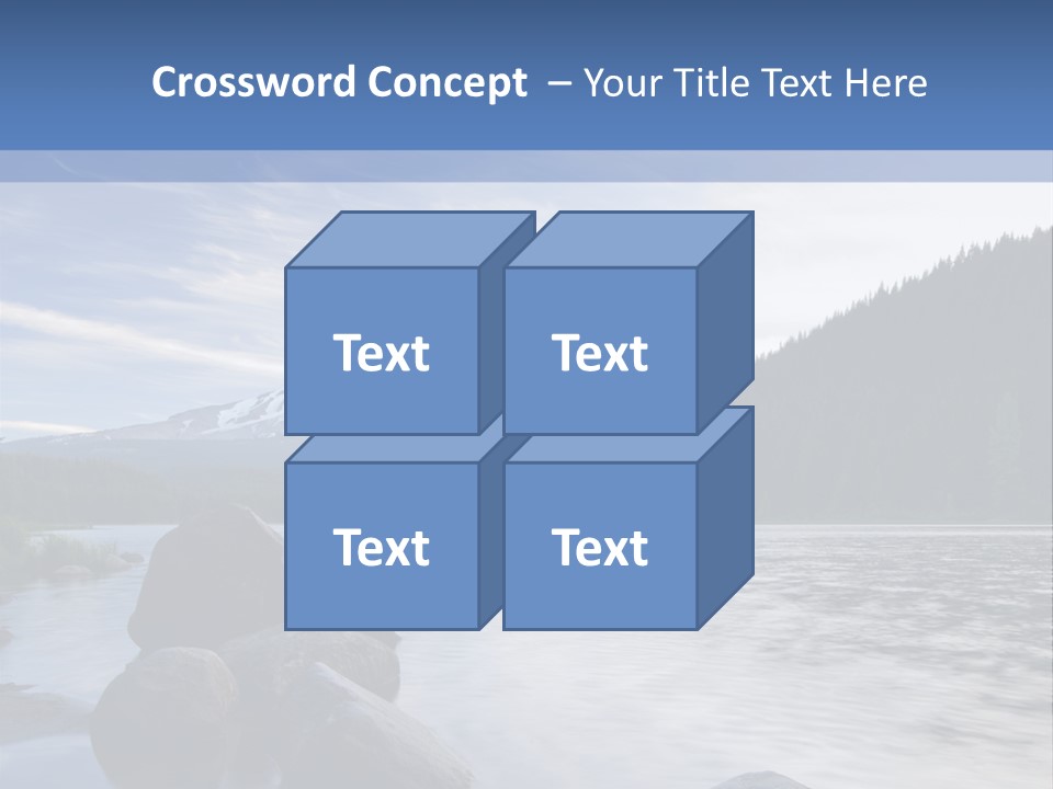 Blue Sunrise Landscape PowerPoint Template