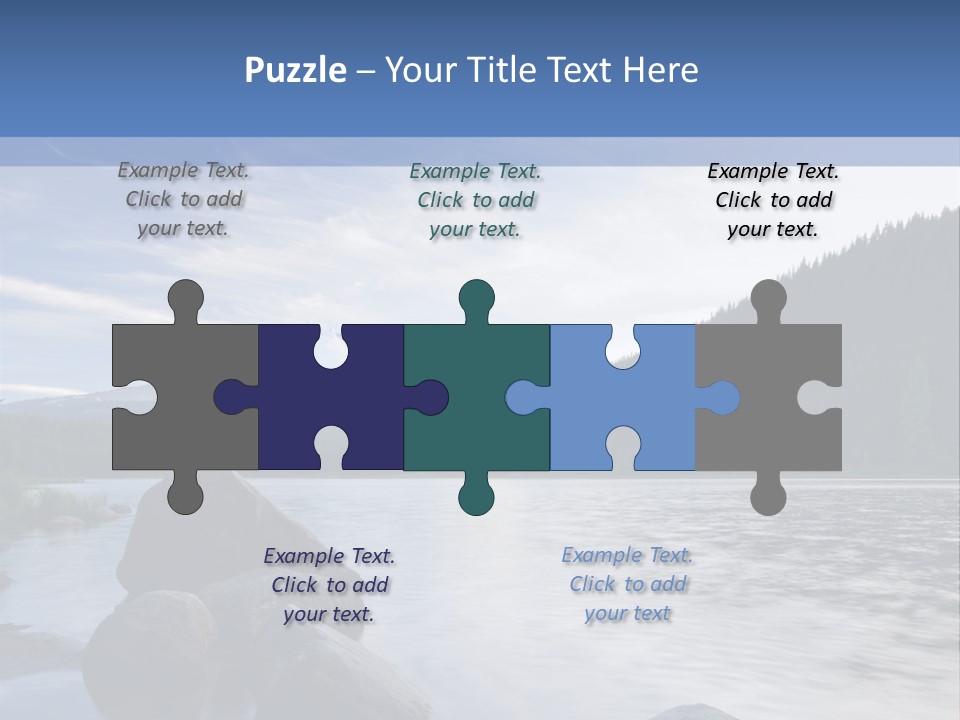 Blue Sunrise Landscape PowerPoint Template