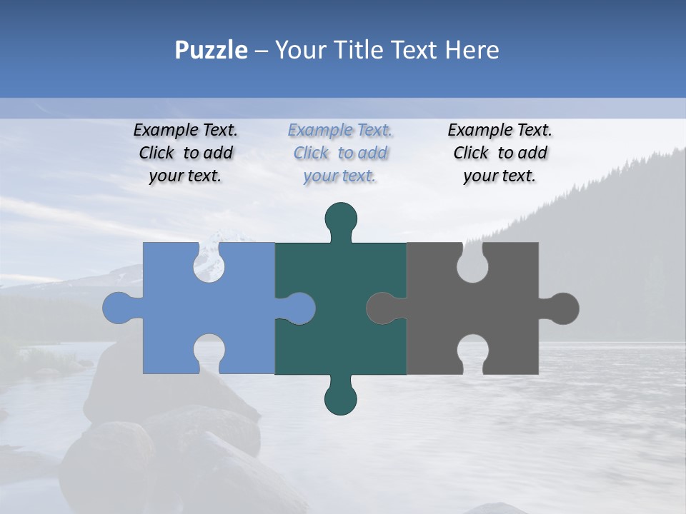 Blue Sunrise Landscape PowerPoint Template