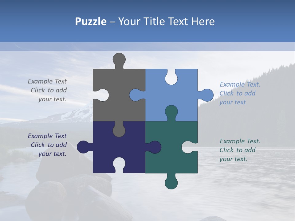 Blue Sunrise Landscape PowerPoint Template