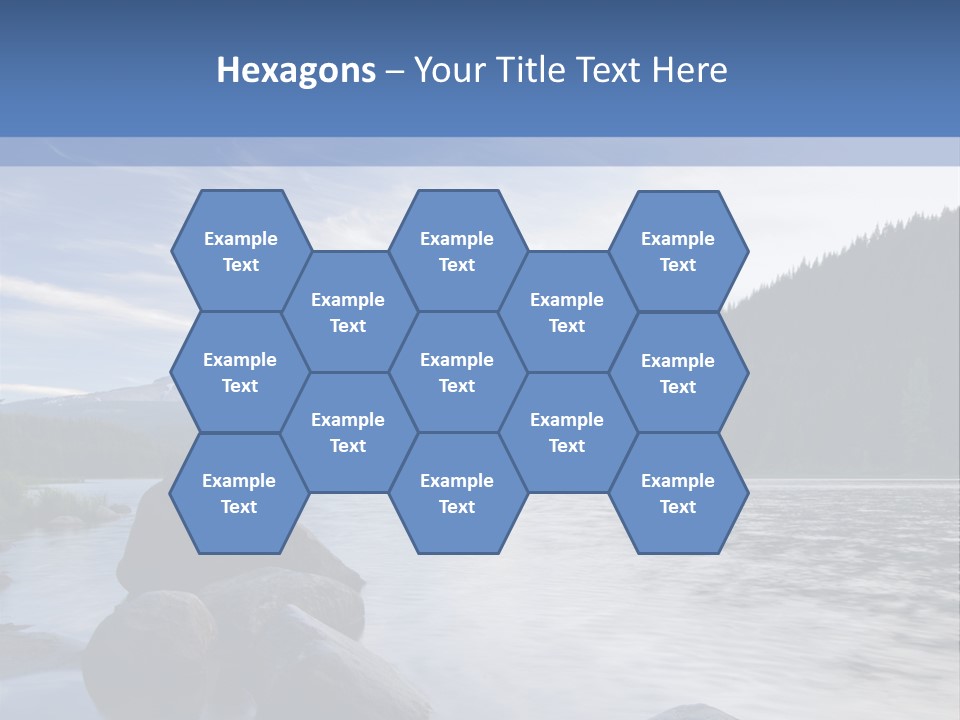 Blue Sunrise Landscape PowerPoint Template