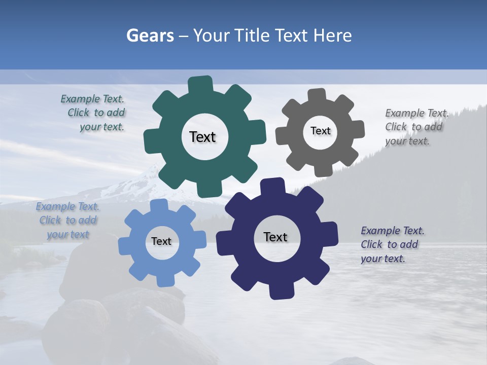 Blue Sunrise Landscape PowerPoint Template