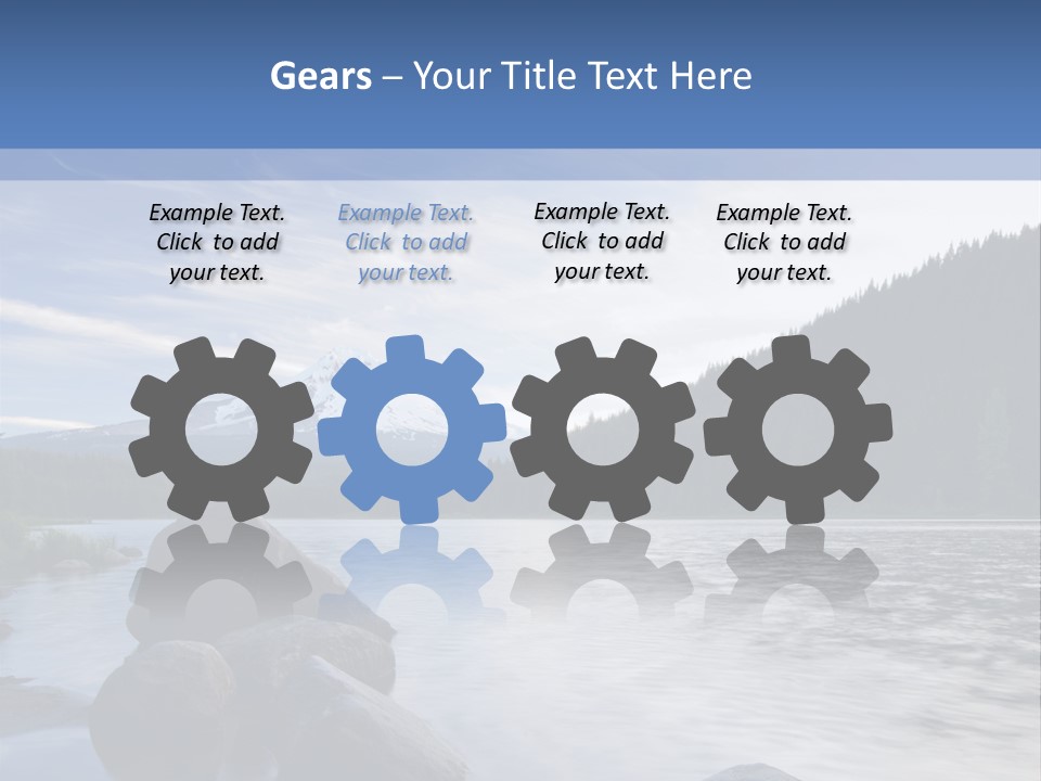 Blue Sunrise Landscape PowerPoint Template