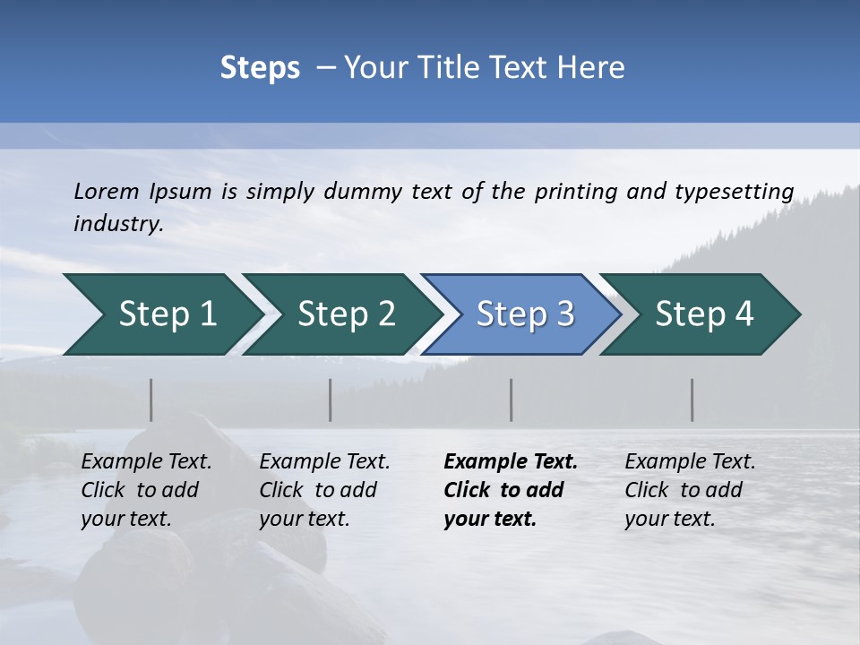Blue Sunrise Landscape PowerPoint Template