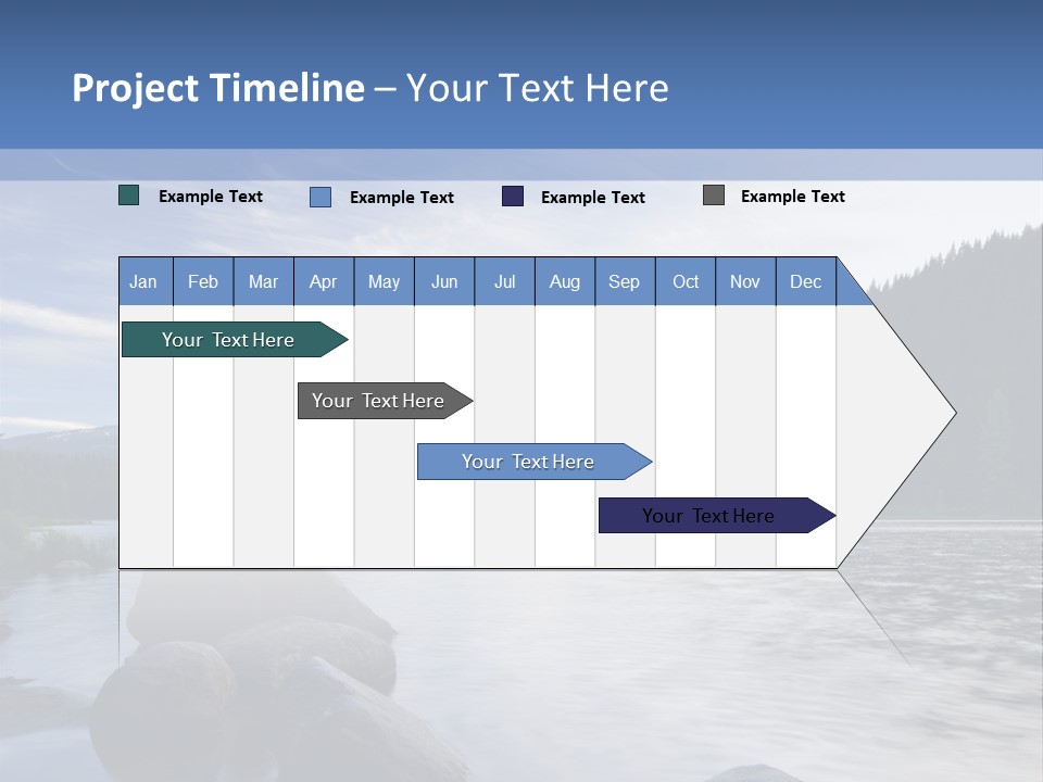 Blue Sunrise Landscape PowerPoint Template