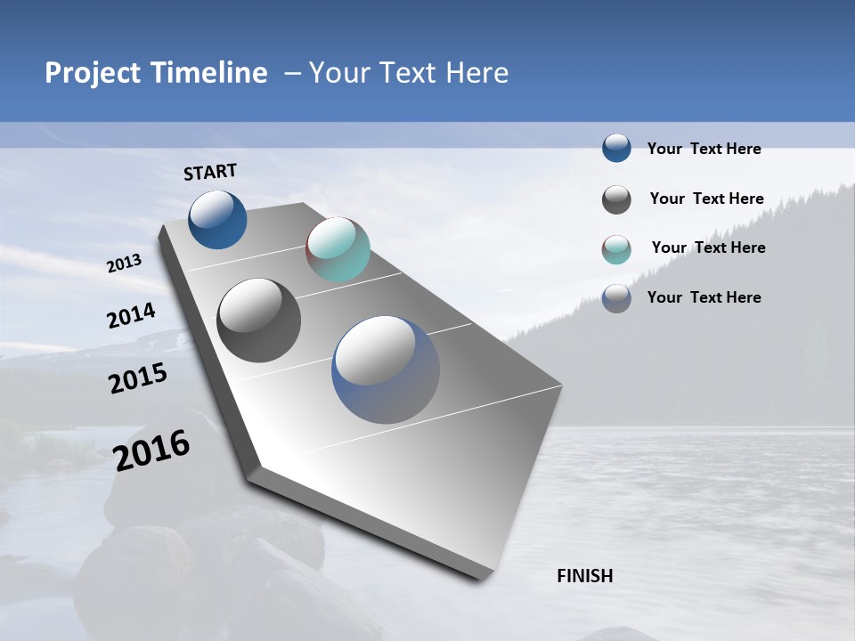 Blue Sunrise Landscape PowerPoint Template