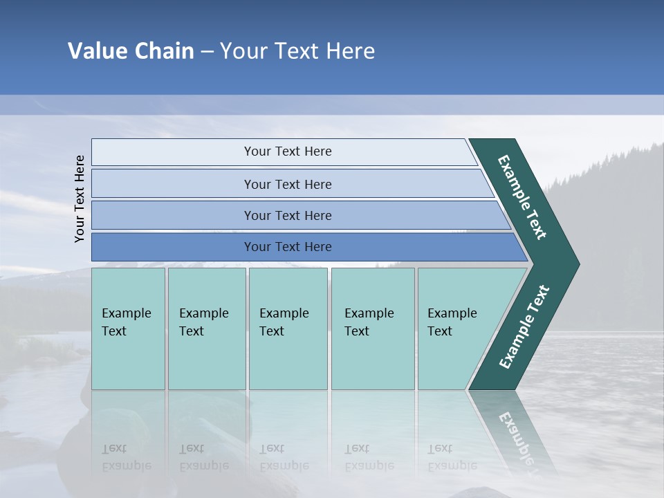 Blue Sunrise Landscape PowerPoint Template