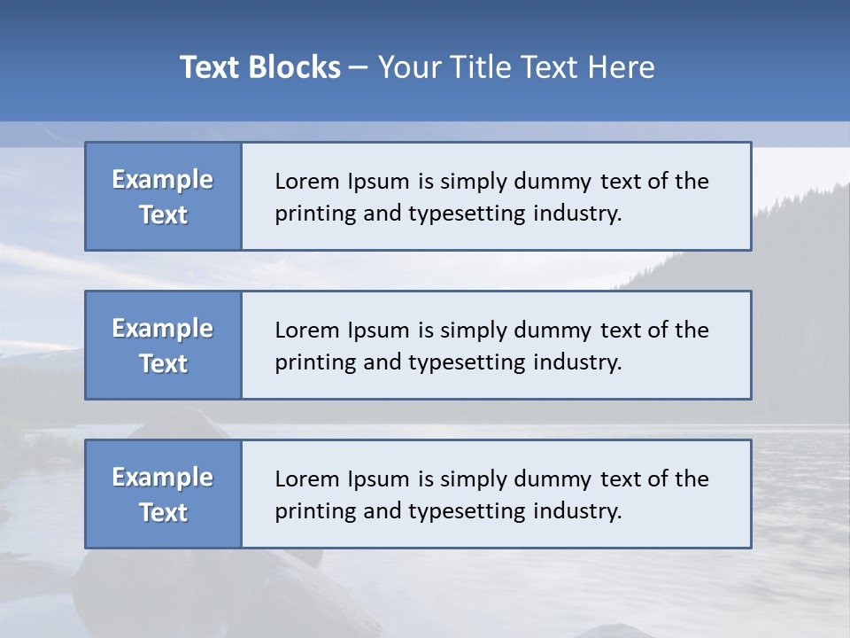 Blue Sunrise Landscape PowerPoint Template