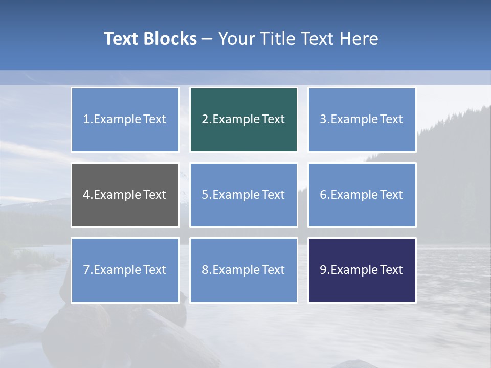 Blue Sunrise Landscape PowerPoint Template