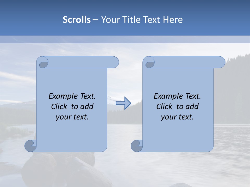Blue Sunrise Landscape PowerPoint Template