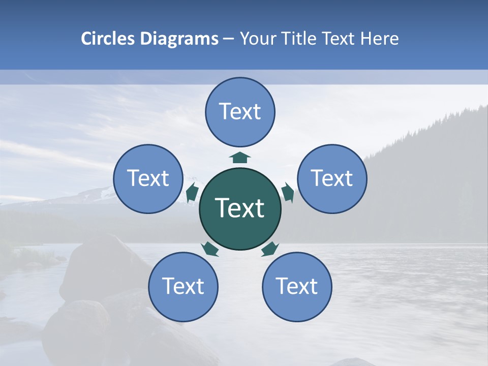 Blue Sunrise Landscape PowerPoint Template