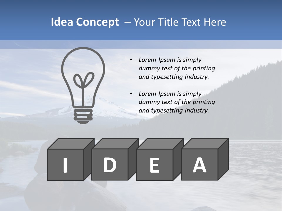 Blue Sunrise Landscape PowerPoint Template