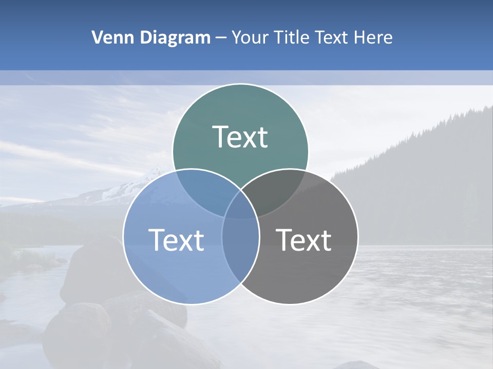 Blue Sunrise Landscape PowerPoint Template