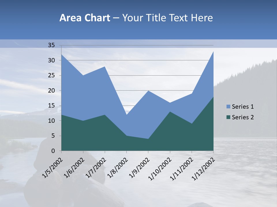 Blue Sunrise Landscape PowerPoint Template