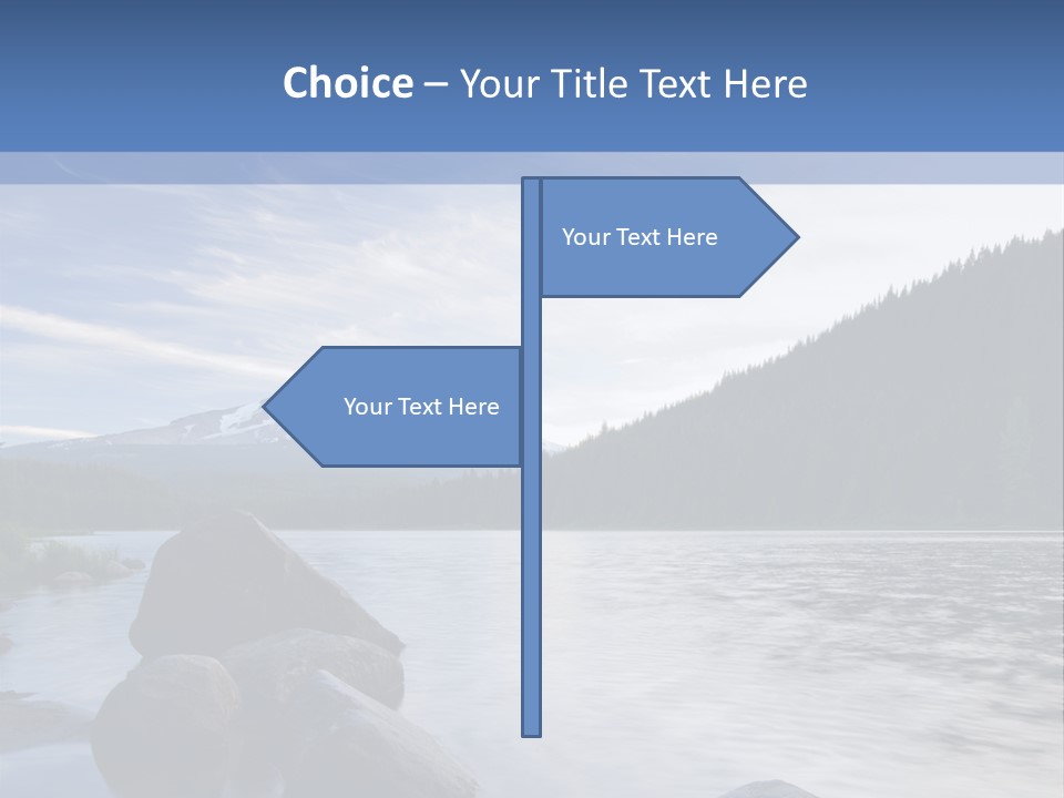 Blue Sunrise Landscape PowerPoint Template