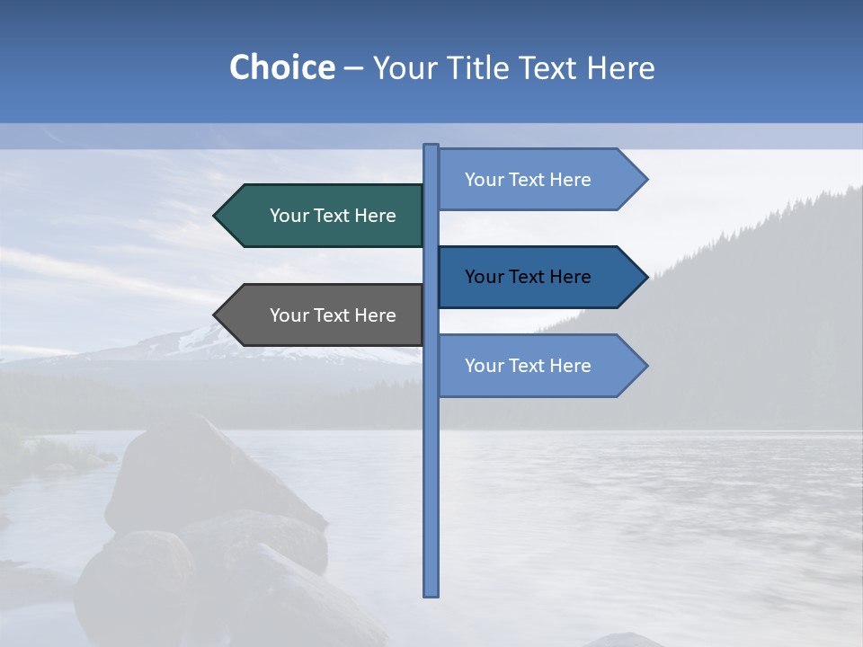 Blue Sunrise Landscape PowerPoint Template